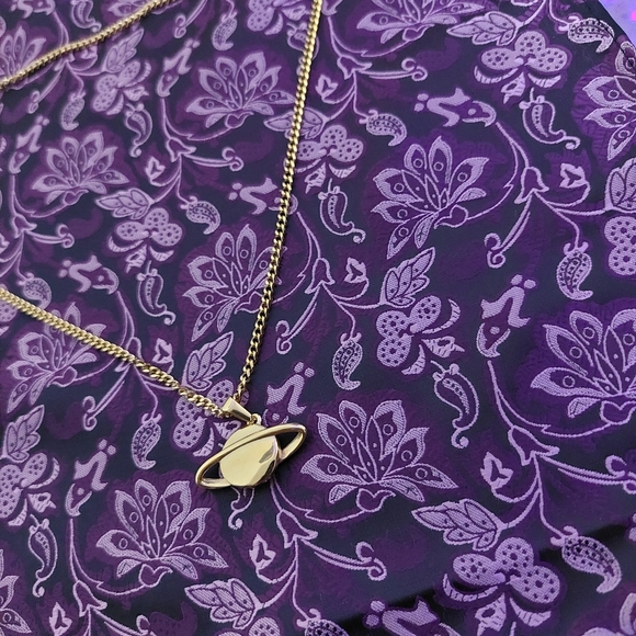 18K Gold Plated 🪐 Saturn Planet Pendant and 18K Gold Plated Miami Cuban Link - Picture 11 of 14